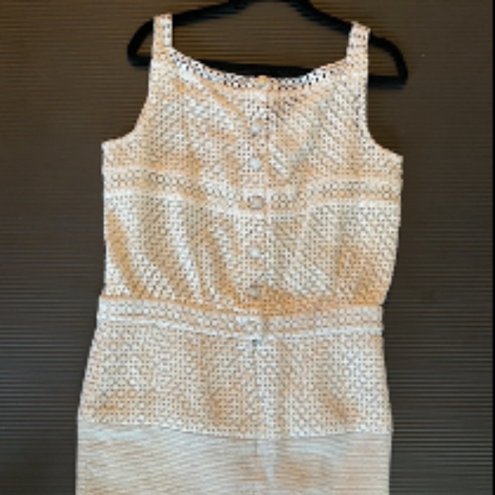 Chanel Knee-Length Dress, Light Blue and White - Size L-XL